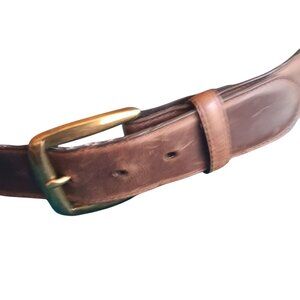 Men's 44 Western Belt Ariat Brown Full-Grain Leather Grip Strip Brass Buckle